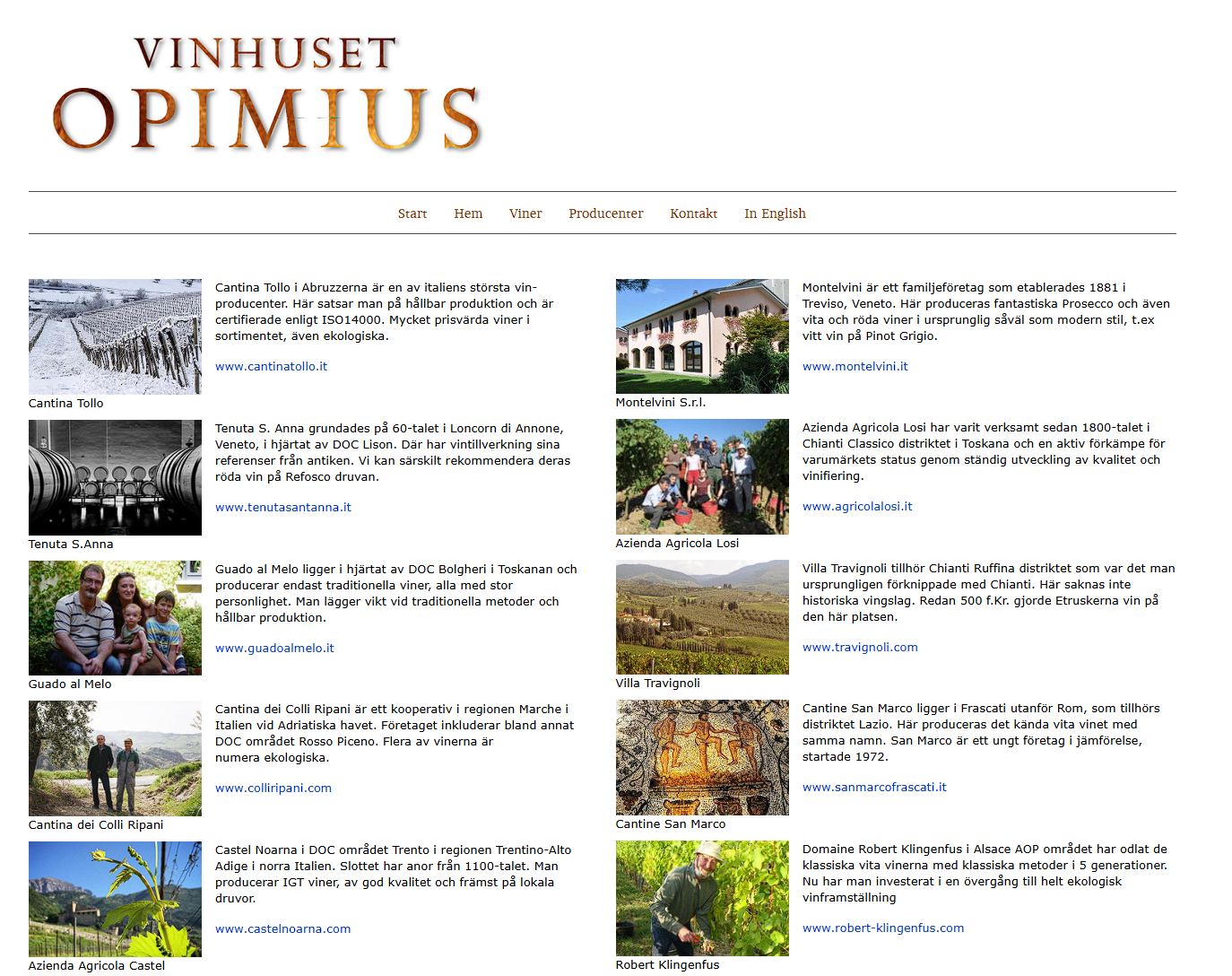 Before: Old Artisan Cafe website homepage